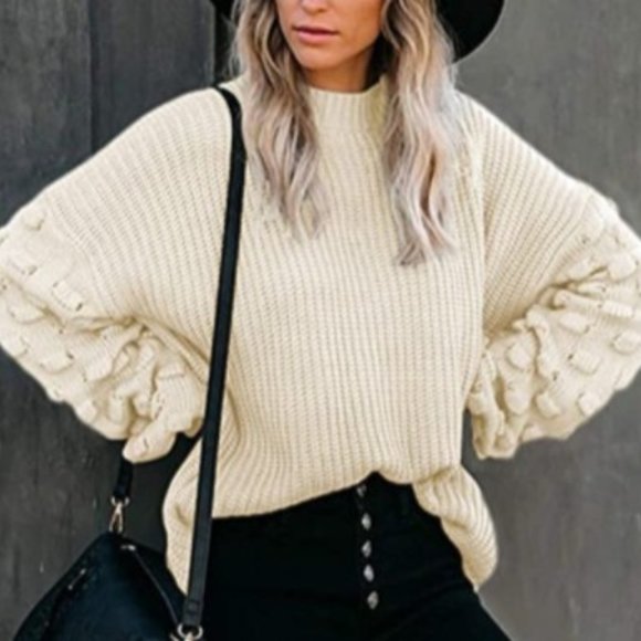 Knit Balloon Sleeve Sweater - Picture 3 of 6